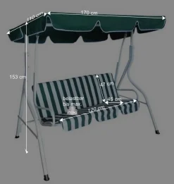 Wohnen Günstige Hollywoodschaukel Kwesina in Grün & Weiß