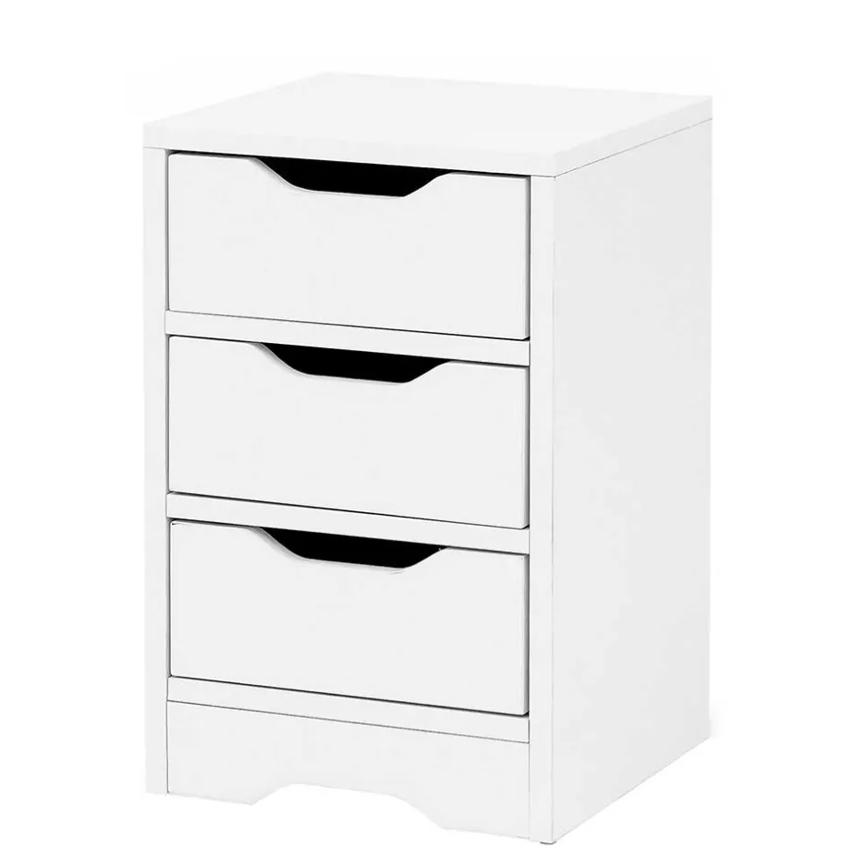Günstige Nachtkommode mit drei Schubladen - Jian^Wohnen