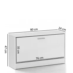 Wohnen Günstige Schuhbank in Weiß mit Klappe Same 80 cm breit