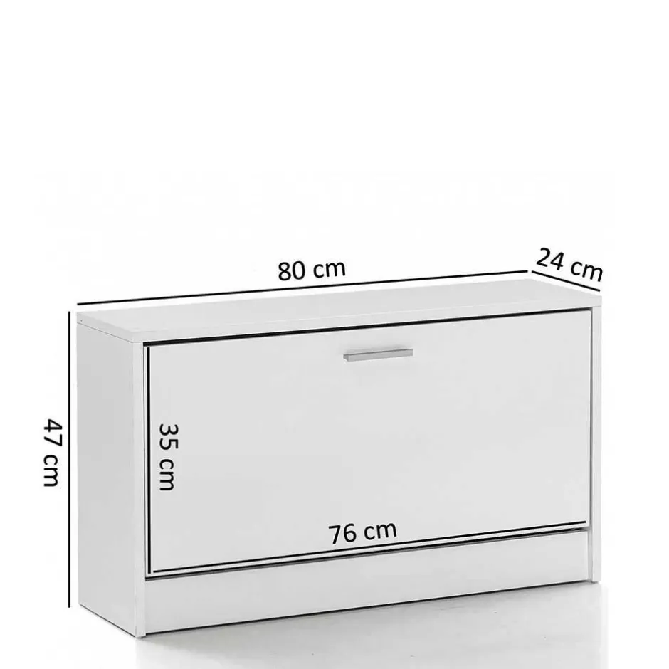Wohnen Günstige Schuhbank in Weiß mit Klappe Same 80 cm breit