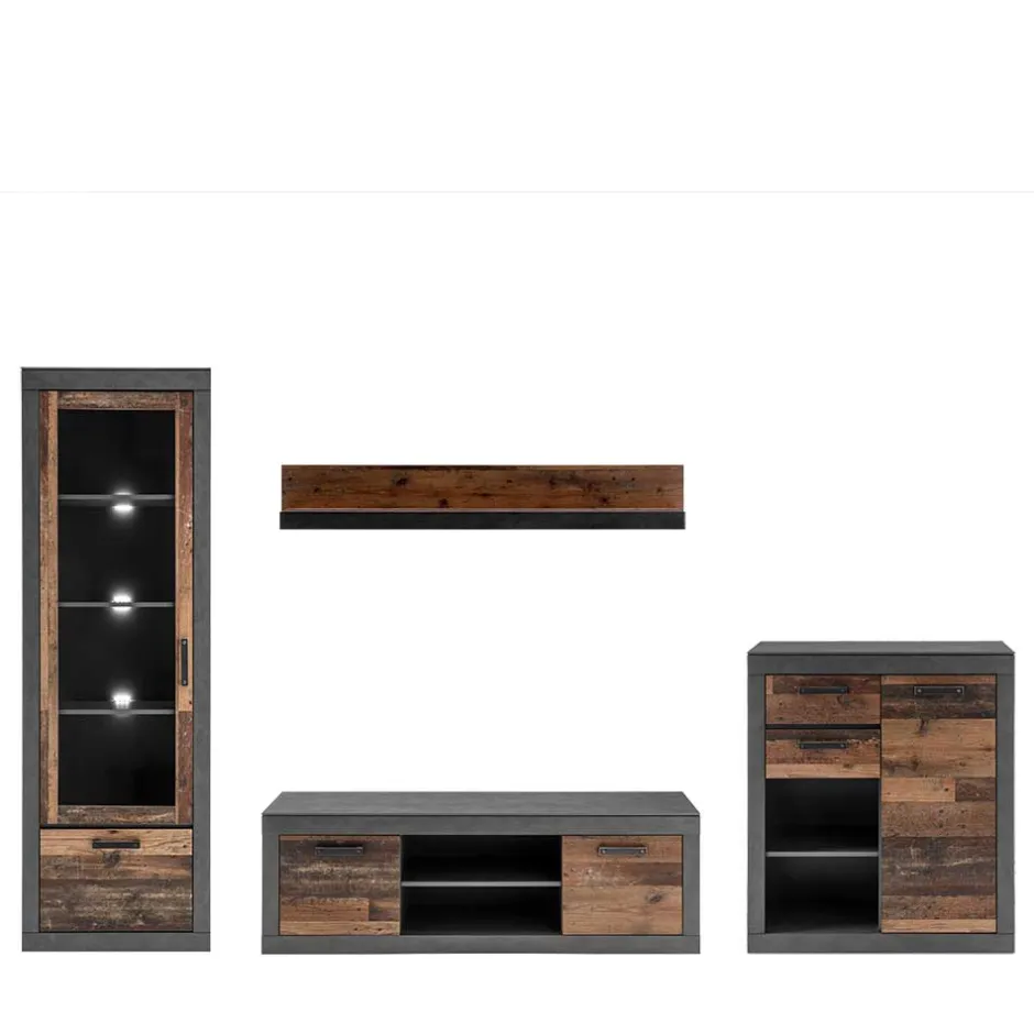 Günstige Wohnmöbel Kombination - Timuras (vierteilig)^Wohnen Discount