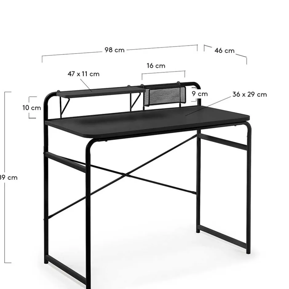 Günstiger Schreibtisch mit Aufsatz 98x89x46 - Tibalt^Wohnen Online