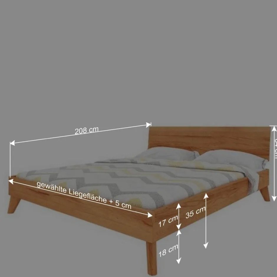 Wohnen Günstiges Kernbuche Bett aus Massivholz - Junola