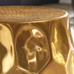 Wohnen Gold lackierter Metalltisch 30x47x30 - Susepa