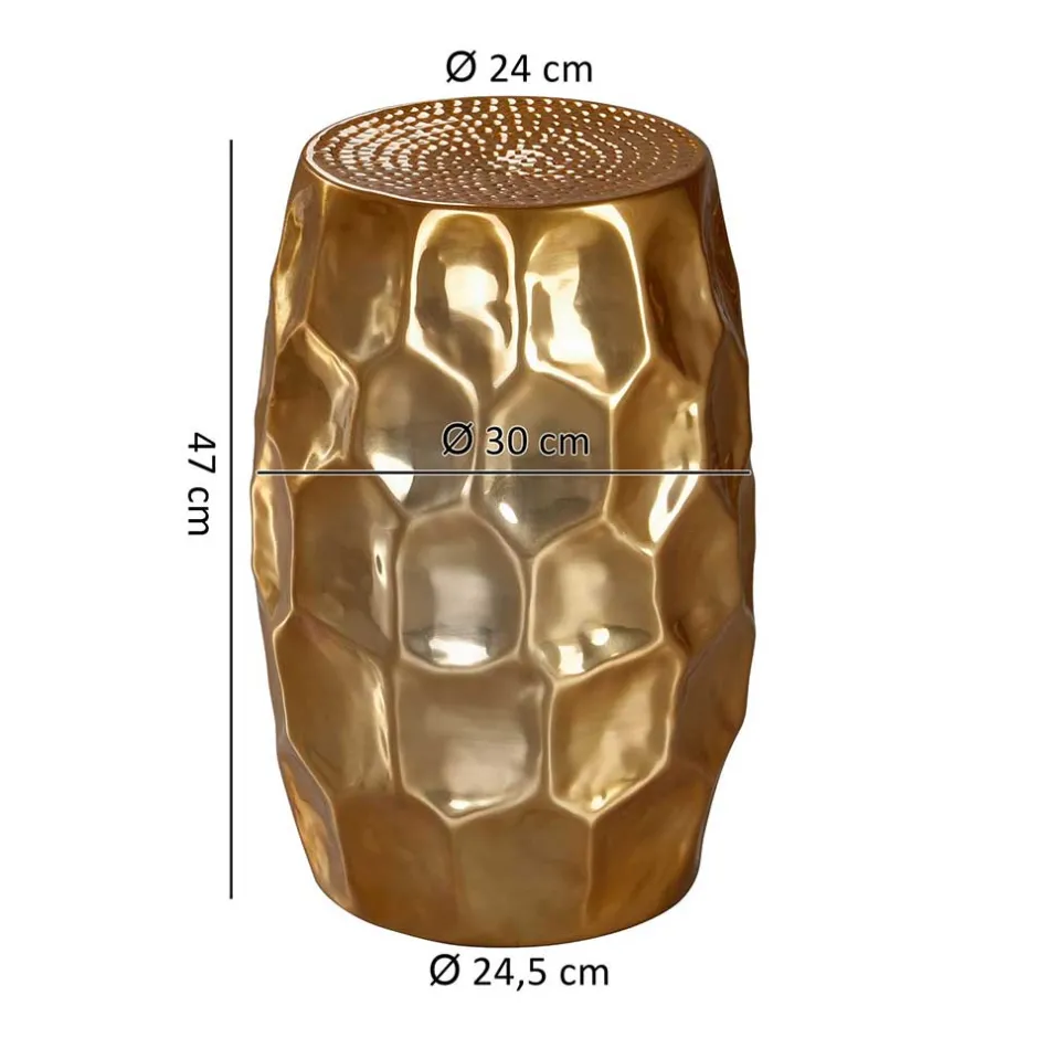 Wohnen Gold lackierter Metalltisch 30x47x30 - Susepa
