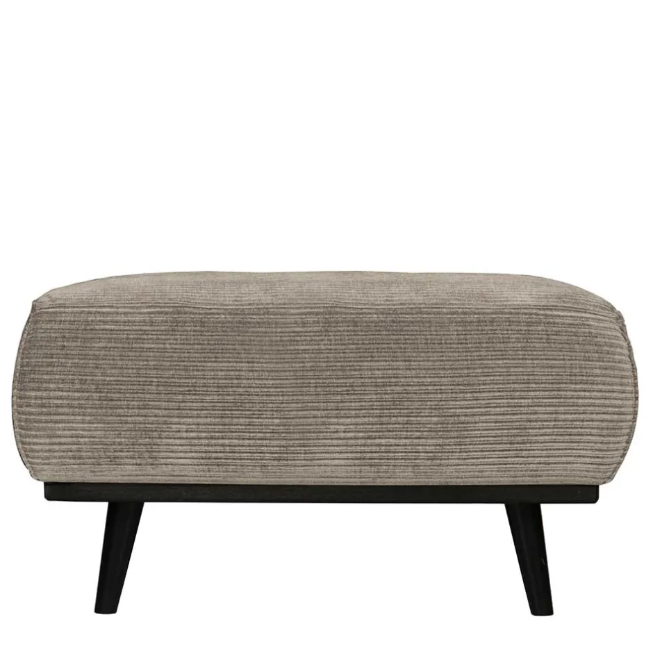 Graubrauner Couchhocker aus Strukturstoff - Gela^Wohnen New