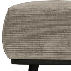 Graubrauner Couchhocker aus Strukturstoff - Gela^Wohnen New