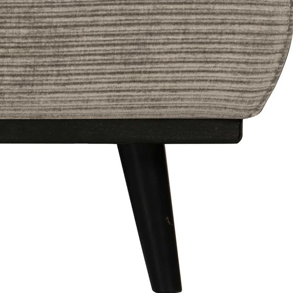 Graubrauner Couchhocker aus Strukturstoff - Gela^Wohnen New