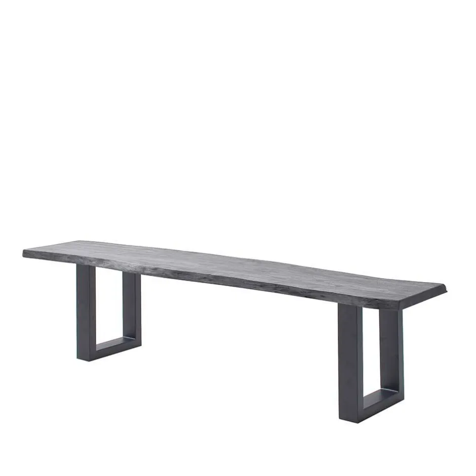 Wohnen Graue Baumkanten Küchenbank aus Akazie - Joella