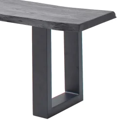 Wohnen Graue Baumkanten Küchenbank aus Akazie - Joella