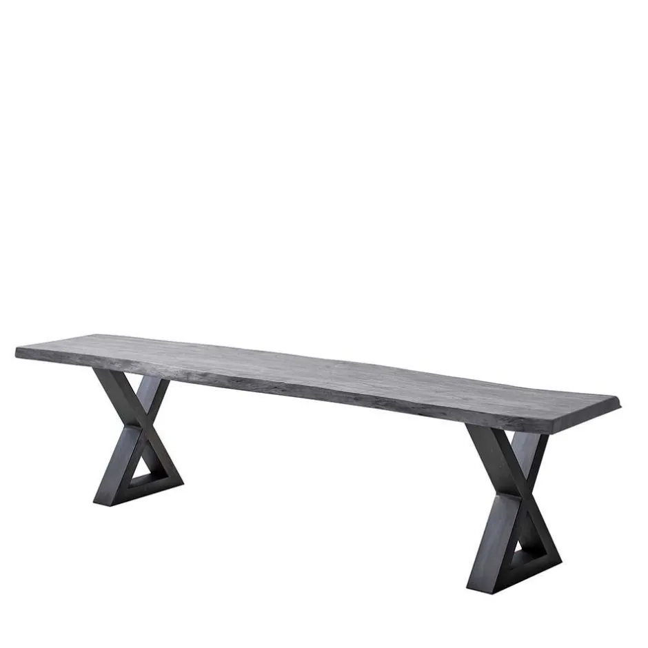 Wohnen Graue Baumkantenbank in Akazie massiv - Lenia