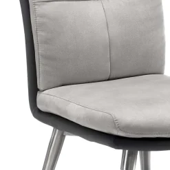 Graue Esszimmerstühle Casalin mit Edelstahl Gestell (2er Set)^Wohnen Outlet