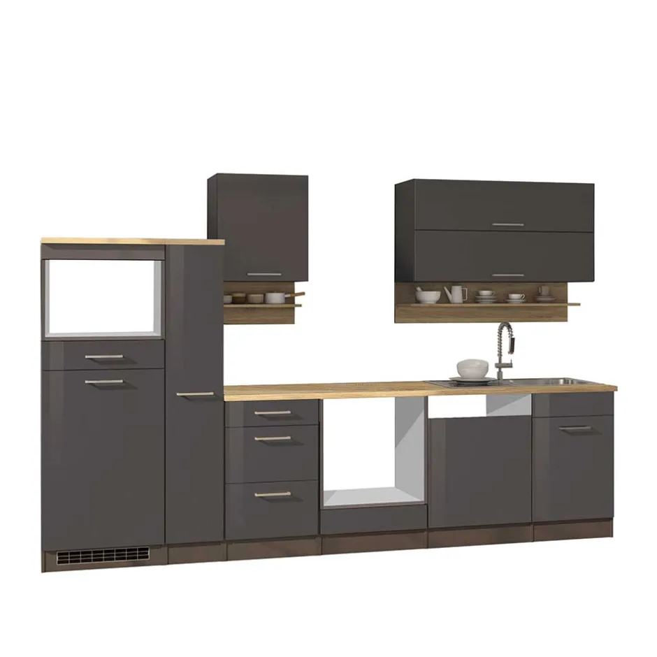 Wohnen Graue Küche Block ohne Geräte - Bozenia (zehnteilig)