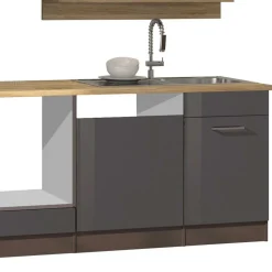 Wohnen Graue Küche Block ohne Geräte - Bozenia (zehnteilig)