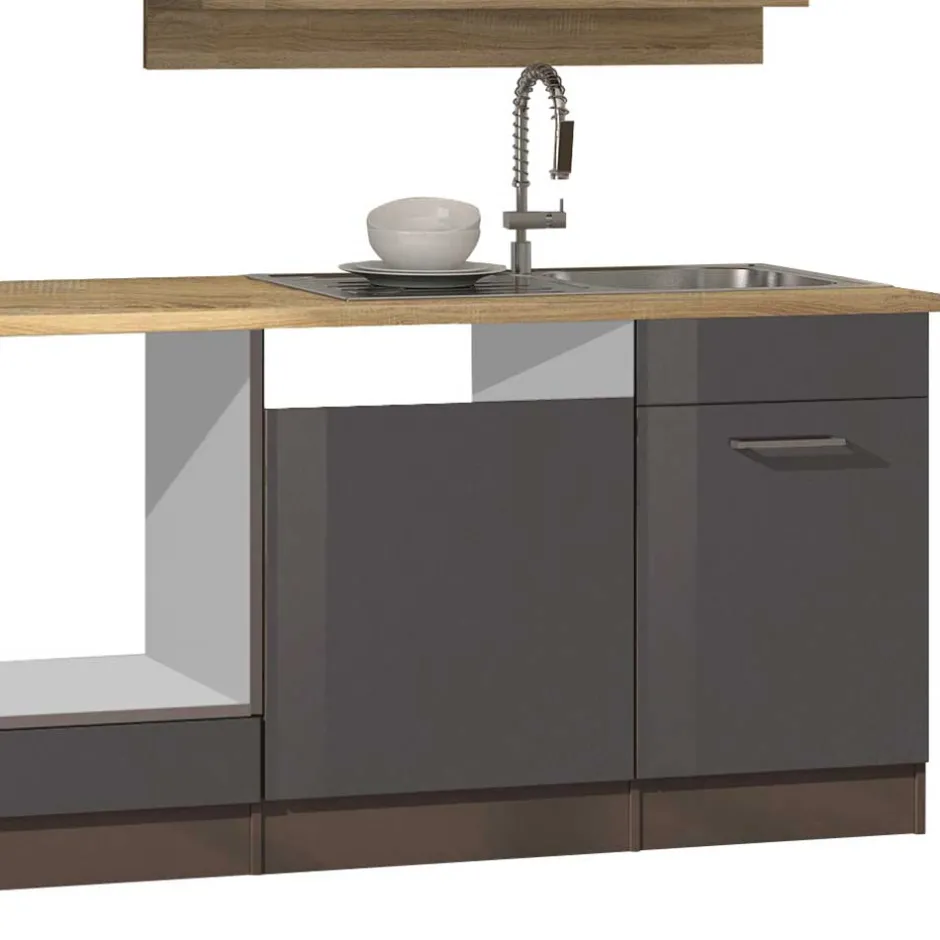 Wohnen Graue Küche Block ohne Geräte - Bozenia (zehnteilig)