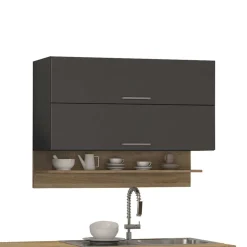 Wohnen Graue Küche Block ohne Geräte - Bozenia (zehnteilig)