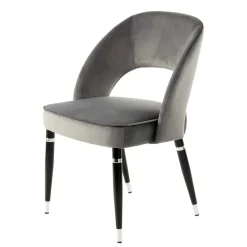 Wohnen Graue Samtstühle mit Eisenbeinen - Viarolia (2er Set)