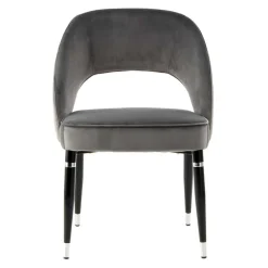 Wohnen Graue Samtstühle mit Eisenbeinen - Viarolia (2er Set)