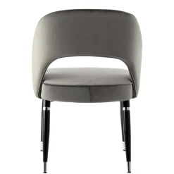 Wohnen Graue Samtstühle mit Eisenbeinen - Viarolia (2er Set)