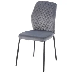 Graue Samtstühle mit Gestell aus Metall - Sharkas (2er Set)^Wohnen Outlet