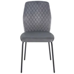 Graue Samtstühle mit Gestell aus Metall - Sharkas (2er Set)^Wohnen Outlet