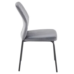 Graue Samtstühle mit Gestell aus Metall - Sharkas (2er Set)^Wohnen Outlet