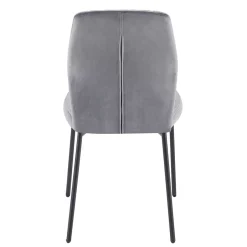 Graue Samtstühle mit Gestell aus Metall - Sharkas (2er Set)^Wohnen Outlet