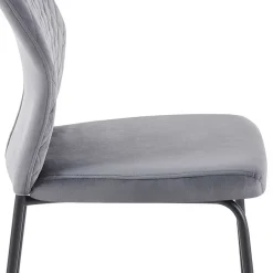 Graue Samtstühle mit Gestell aus Metall - Sharkas (2er Set)^Wohnen Outlet