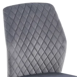 Graue Samtstühle mit Gestell aus Metall - Sharkas (2er Set)^Wohnen Outlet