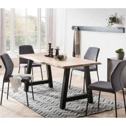 Graue Samtstühle mit Gestell aus Metall - Sharkas (2er Set)^Wohnen Outlet