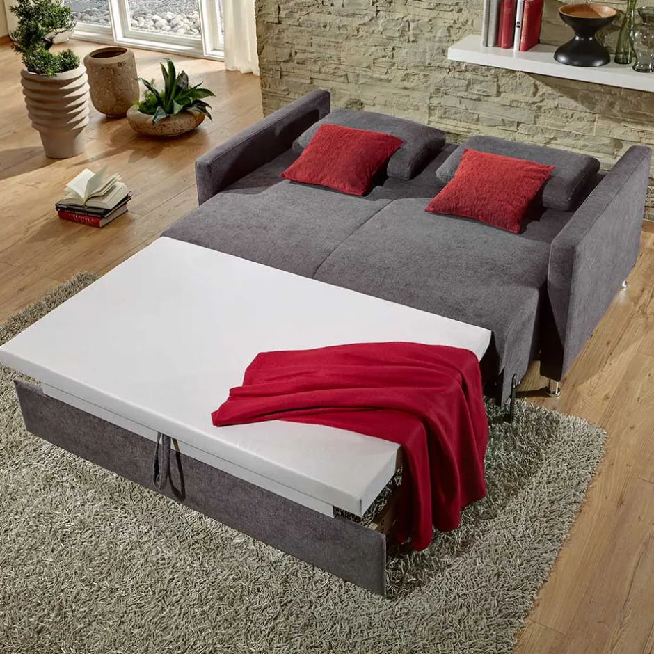 Wohnen Graue Schlafcouch in drei Breiten - Jaxon