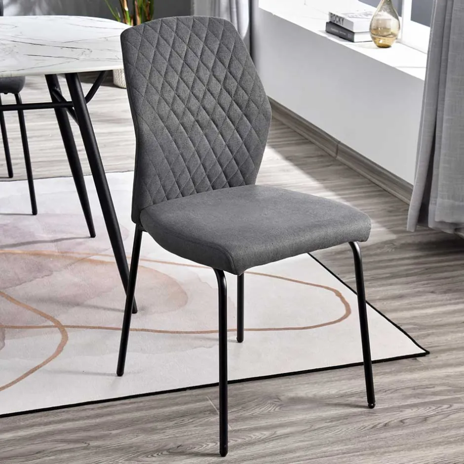 Graue Stoffstühle modern - Lenox (4er Set)^Wohnen Sale