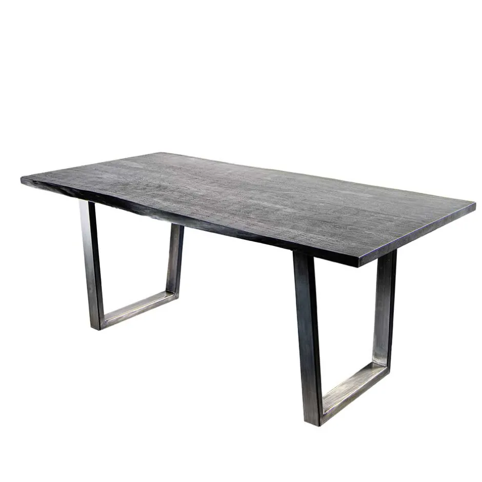 Wohnen Grauer Baumkanten Esstisch Risa im Loft Style
