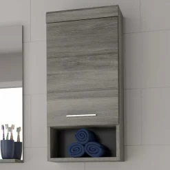 Wohnen Grauer Hängeschrank mit Tür und Fach - Baloon