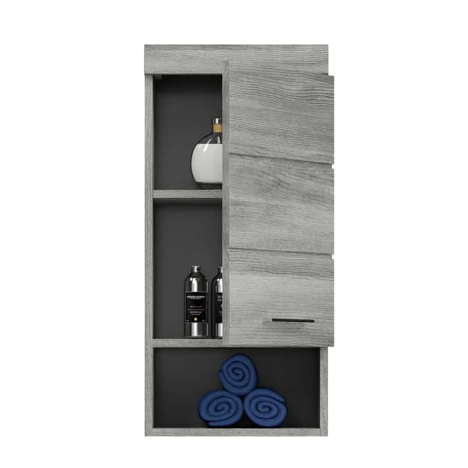 Wohnen Grauer Hängeschrank mit Tür und Fach - Baloon