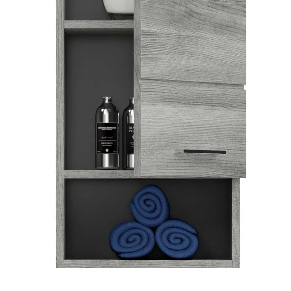 Wohnen Grauer Hängeschrank mit Tür und Fach - Baloon