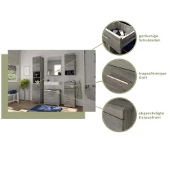 Wohnen Grauer Hängeschrank mit Tür und Fach - Baloon