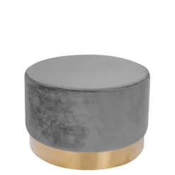 Grauer Hocker mit 55 cm Durchmesser - Marina^Wohnen