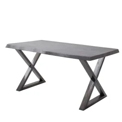 Grauer Naturkantentisch mit X-Beinen - Tyrelia^Wohnen Clearance