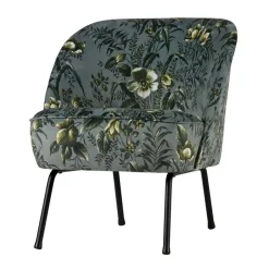 Grauer Polstersessel mit Blumen Muster Melissa im Retro Look^Wohnen Online