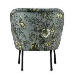 Grauer Polstersessel mit Blumen Muster Melissa im Retro Look^Wohnen Online