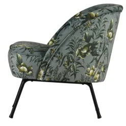 Grauer Polstersessel mit Blumen Muster Melissa im Retro Look^Wohnen Online