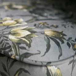 Grauer Polstersessel mit Blumen Muster Melissa im Retro Look^Wohnen Online
