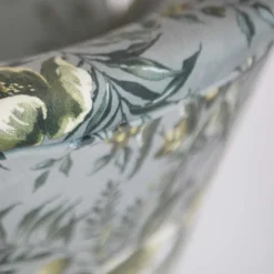 Grauer Polstersessel mit Blumen Muster Melissa im Retro Look^Wohnen Online