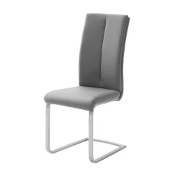 Wohnen Grauer Polsterstuhl für den Esstisch Cimbaly mit Schwinggestell (4er Set)