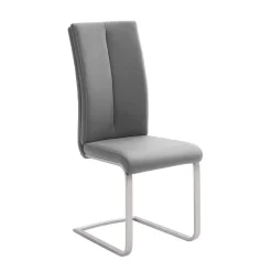 Wohnen Grauer Polsterstuhl für den Esstisch Cimbaly mit Schwinggestell (4er Set)