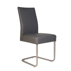 Wohnen Grauer Polsterstuhl mit Swing-Fuß - Motrilo (2er Set)