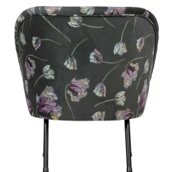 Grauer Samt Sessel mit Tulpen Lila - Kiyoshi^Wohnen