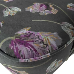 Grauer Samt Sessel mit Tulpen Lila - Kiyoshi^Wohnen