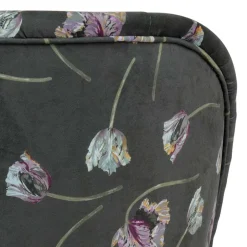 Grauer Samt Sessel mit Tulpen Lila - Kiyoshi^Wohnen